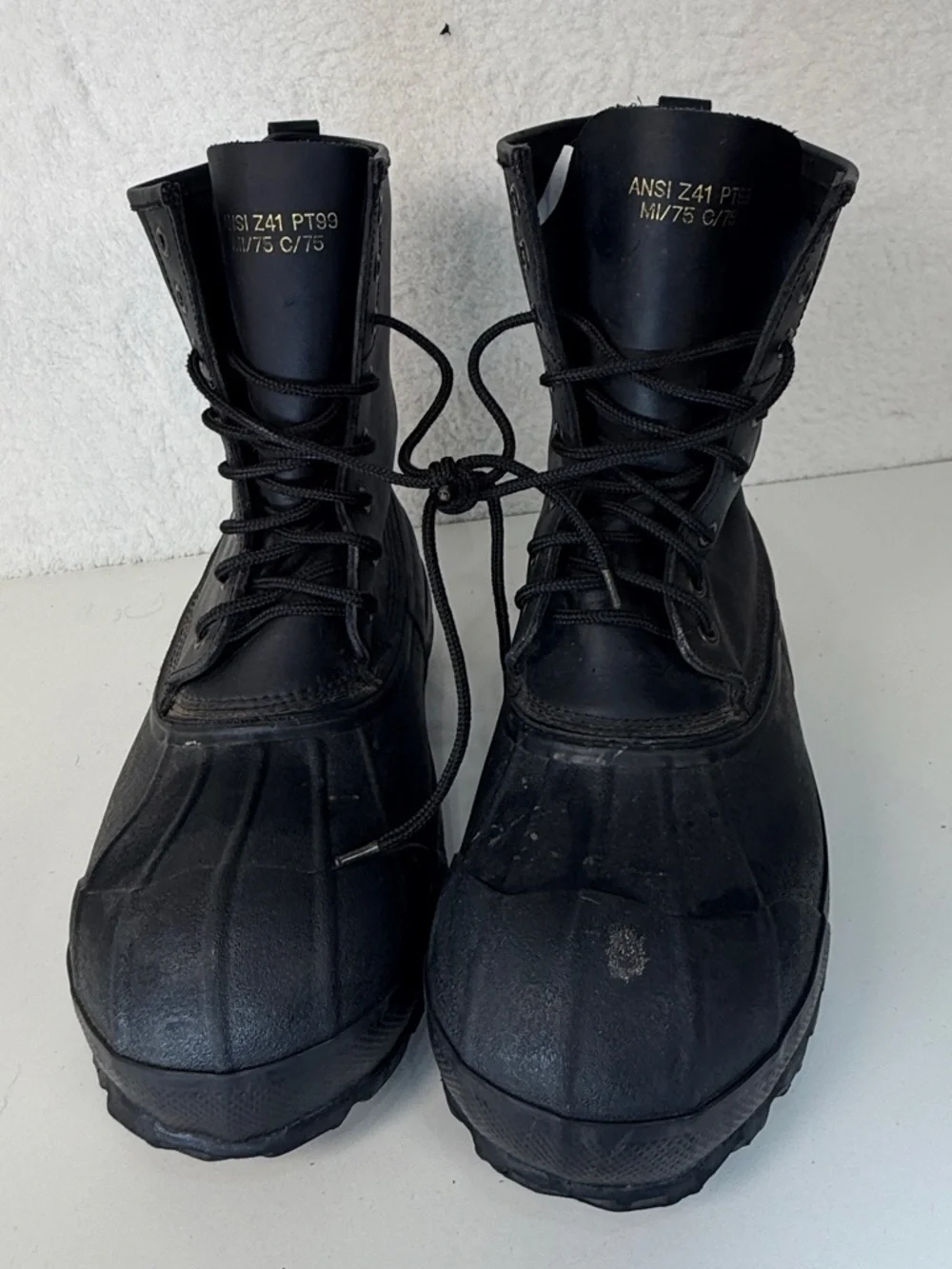 Cool Pac Rainfair Duck Boots Black Waterproof Lace Up Work Boots Mens Size 7